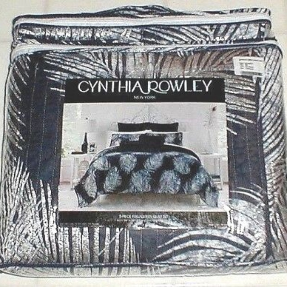 CYNTHIA ROWLEY METALLIC TWIN QUILT SET